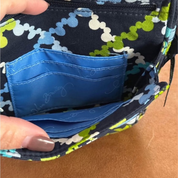 Vera Bradley Navy and Lime Quilted Crossbody Bag - Picture 4 of 5